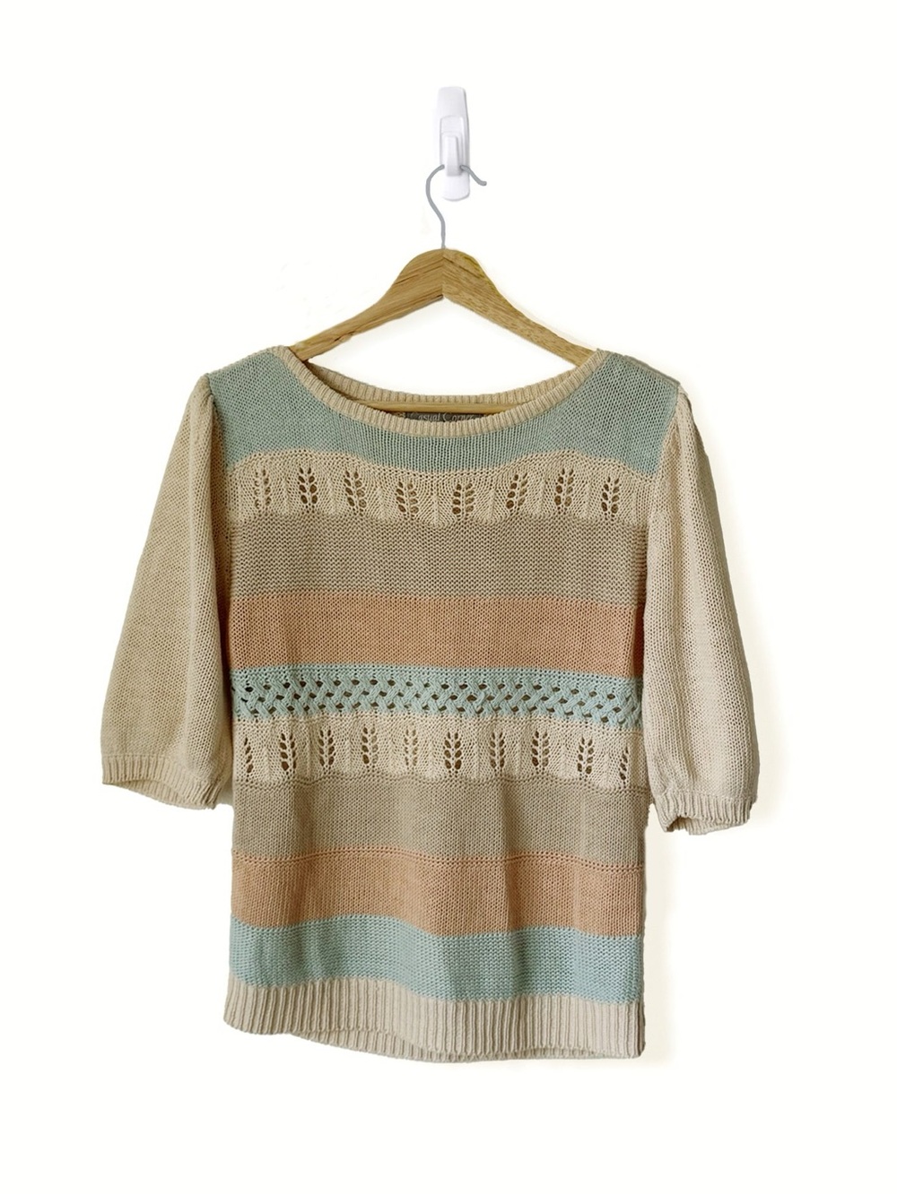 Short Sleeved Natural Fibre Sweater (M)
